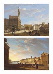 GHERARDI Giuseppe,Florence: the Piazza della Signoria with the Palaz,1816,Christie's 2016-04-14