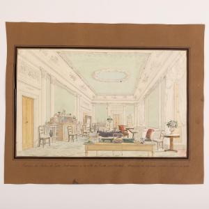 GHERARDI Giuseppe 1788-1884,Interno del salone di lady Lesbormann della villa,Wannenes Art Auctions 2023-03-14