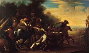 GHERARDINI Antonio Maria 1638-1702,Scontro di cavalleria,Christie's GB 2001-05-22