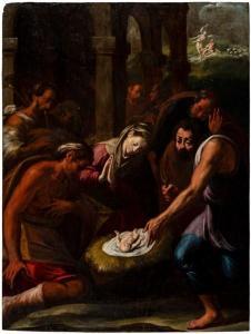 GHERARDINI IL CERANINO Melchiorre 1607-1675,Adorazione dei pastori,Art - Rite IT 2021-12-16