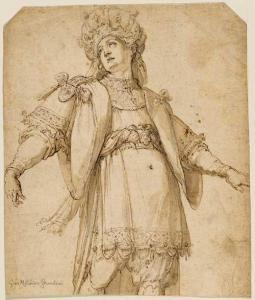 GHERARDINI IL CERANINO Melchiorre 1607-1675,Depiction of a singer or actor in an ori,Galerie Koller 2022-04-01