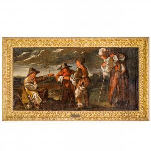 GHIDONI Matteo dei Pitocchi 1626-1689,Coppia di scene popolaresche,Wannenes Art Auctions 2024-02-06