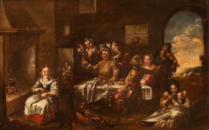 GHIDONI Matteo dei Pitocchi 1626-1689,La taverna dei cacciatori,Gliubich Casa d'Aste IT 2023-12-19