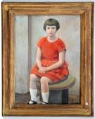 GHIRINGHELLI VIRGINIO,Ritratto di fanciulla con abito rosso,1927,Il Ponte Casa D'aste Srl 2016-07-12