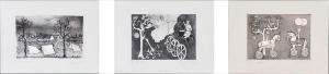 GHIROTTI Mariangela Cisco 1919-1990,Lotto di tre acquaforti,1978,Casa d'Aste Arcadia IT 2019-09-30