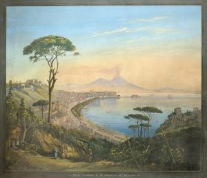 GIACINTE E 1800-1800,Vue de Naples et Vésuse,1831,Aguttes FR 2013-06-27