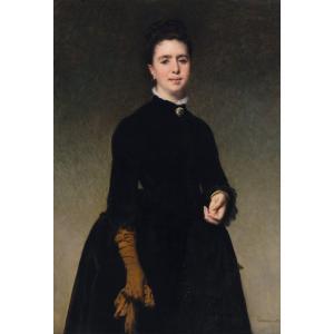 GIACOMOTTI Felix Henri 1828-1909,Portrait d'une élégante en robe noire, gantée de b,Piasa 2023-03-01