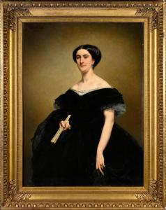 GIACOMOTTI Felix Henri 1828-1909,Portrait d'une dame en robe noire,1863,Coutau-Begarie FR 2024-04-17