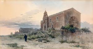 GIALLINA Angelos 1857-1939,Eglise à Corfu,Cornette de Saint Cyr FR 2024-04-24
