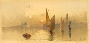 GIALLINA Angelos 1857-1939,View of Venice at sunset,1893,Bonhams GB 2009-05-19