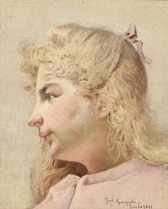 GIAMPIETRI Settimio 1842-1924,Fanciulla in rosa,1889,Babuino IT 2024-01-12