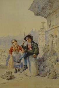 GIAMPIETRI Settimio,Italian children by ruins, Rimanenza Latine,1894,Golding Young & Co. 2020-02-26