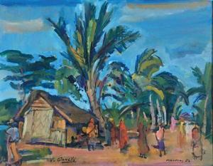 GIANELLI Antoine Marius 1896-1983,Village de Madagascar,1954,Neret-Minet FR 2019-04-03