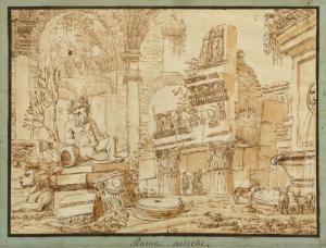 GIANI Felice 1758-1823,Group of visitors amongst Roman ruins,Galerie Koller CH 2024-03-22