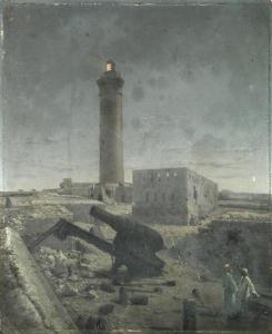 GIANNI Girolamo 1837-1896,The lighthouse at Alexandria after the bombardment,1887,Bonhams 2018-02-07