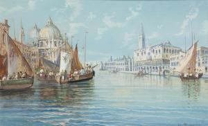 GIANNI Girolamo 1837-1896,View along the Grand Canal, Venice, with the Doge',Rosebery's 2024-02-27