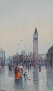 GIANNI Umberto 1800-1900,Piazza San Marco -Venezia,Errico casa d'aste IT 2021-06-12