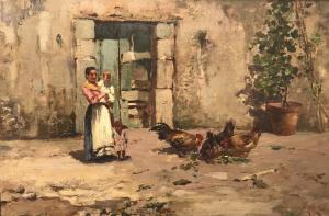 Giardiello Carmine 1871-1916,Interno di cortile,Errico casa d'aste IT 2021-06-12