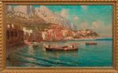 GIARDIELLO Giuseppe 1887-1920,Ansicht eines pittoresken Fischerhafens an der Küs,Schloss 2009-11-28
