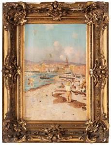GIARDIELLO Giuseppe 1887-1920,Pescatori sulla spiaggia,Wannenes Art Auctions IT 2023-11-29