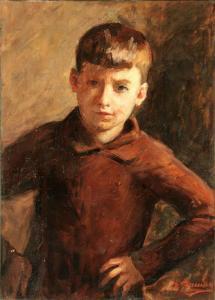 GIAUDRONE Domingo 1889-1978,Portrait of a Young Boy in Brown,Weschler's US 2010-04-17