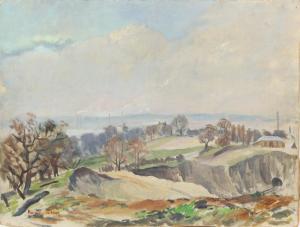 GIBBON Benjamin 1914,Autumn landscape with quarry and train tunnel,Ewbank Auctions GB 2020-03-19