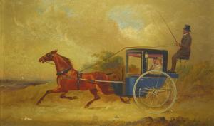 GIBBONS W 1800-1800,A CAB DRAWN BY A CHESTNUT HORSE IN A LANDSCAPE,1875,Sotheby's GB 2016-03-02