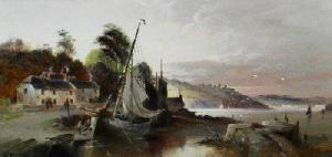 GIBBONS W 1800-1800,The Harbour, Forder, Near Saltash,1874,Halls GB 2012-06-27