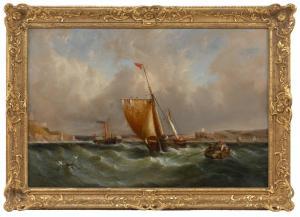 GIBBONS William 1858-1892,Seascape with pilot boat and steamer,1869,Eldred's US 2019-11-22