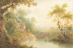 GIBBS James 1792-1841,Fishing by Lake,1835,Simon Chorley Art & Antiques GB 2018-11-20