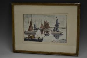 GIBBS OF BATH James 1819-1835,Boats in Harbour,Bamfords Auctioneers and Valuers GB 2016-05-11