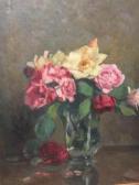 GIBBS Thomas Binney 1870-1947,Still Life with Roses in a Clear Gla,Hartleys Auctioneers and Valuers 2009-06-17