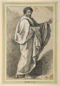 GIBELIN Esprit Antoine 1739-1813,Studio per figura maschile con ampio mantello.,Gonnelli 2020-05-26