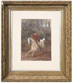 GIBERNE Edgar 1872-1888,Huntsmen on a Gray Dappled Hunter,Brunk Auctions US 2020-07-31