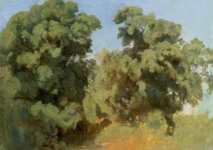 GIBERT Jean Baptiste A 1803-1889,Bäume bei Albano,1830-33,Galerie Bassenge DE 2020-11-25