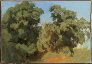 GIBERT Jean Baptiste A 1803-1889,Bäume bei Albano,1830-1833,Galerie Bassenge DE 2022-12-01