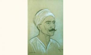 GIBERT Lucien 1904-1988,Portrait d'algérien .,1934,Gros-Delettrez FR 2005-06-13