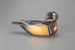 GIBIAN William 1947,Preening Wood Duck Decoy,2005,Copley US 2024-02-23