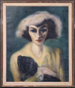 GIBNEY Luke Edmond 1894-1960,Woman with Dog,Clars Auction Gallery US 2017-09-16