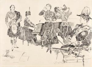 GIBSON Charles Dana 1867-1944,A Council of War in the Days To Come,Swann Galleries US 2022-12-15