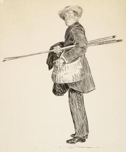 GIBSON Charles Dana 1867-1944,Portrait of a Gentleman with a Basket,Bonhams GB 2023-08-23