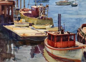 GIBSON George 1904-2001,Bay Area Dock,Clars Auction Gallery US 2017-10-15