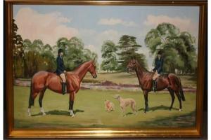 GIBSON JACK,Equestrian Scene with Showjumpers and Dogs,Keys GB 2015-04-10