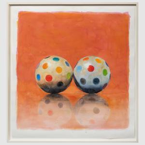 GIBSON John 1958,Multicolored Dots on Orange,2005,Stair Galleries US 2021-09-09