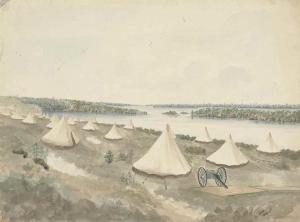 GIBSON Major Charles Frederick,The Royal Artillery encampment at Kingston,1823,Christie's 2016-12-15