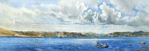 GIFFORD Edward Augustus,Town of Oamaru from the Sea,1878,International Art Centre 2012-07-26