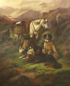 GIFFORD John 1865-1898,Hunting dogs and pony with the days catch within a,Tennant's GB 2023-10-14