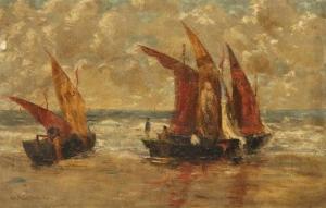 GIFFORD William Birdsall,Italian fishing boats on the beach,1926,John Moran Auctioneers 2020-06-24