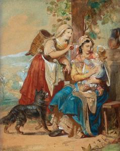 GIGANTE Giacinto 1806-1876,Italian peasantwoman playing with a child,Bukowskis SE 2012-12-04