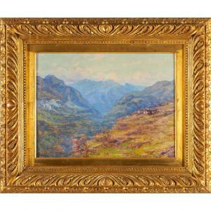 GIGNOUS Lorenzo 1862-1958,Veduta di montagna con baite,1982,Boetto IT 2024-03-05